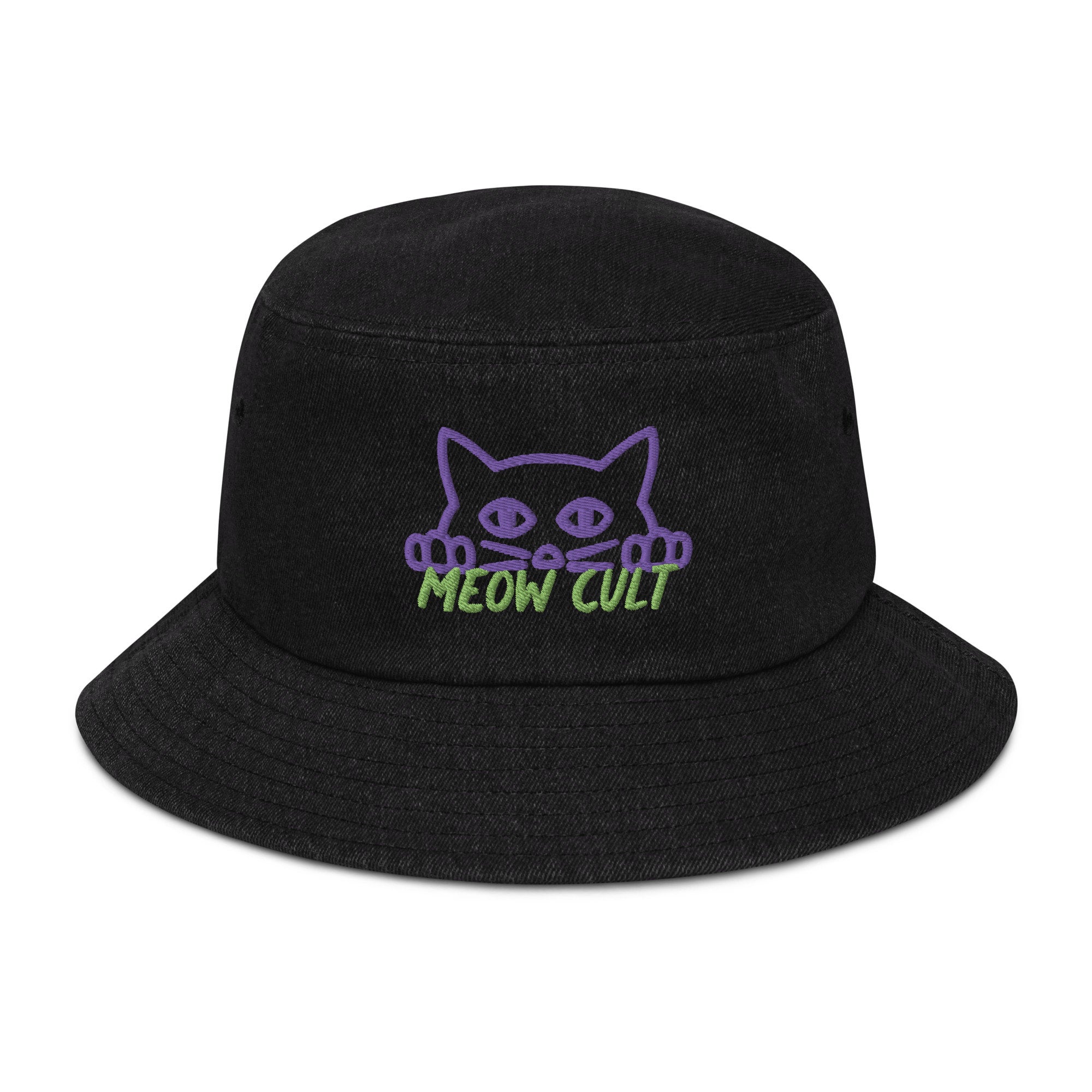 MEOW CULT BUCKET HAT (green & purple) | MEOW CULT